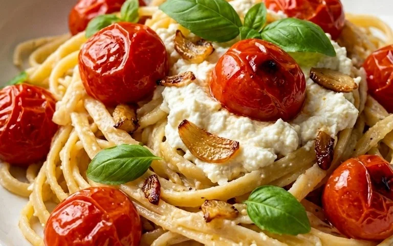 Roasted Tomato and Garlic Ricotta Pasta