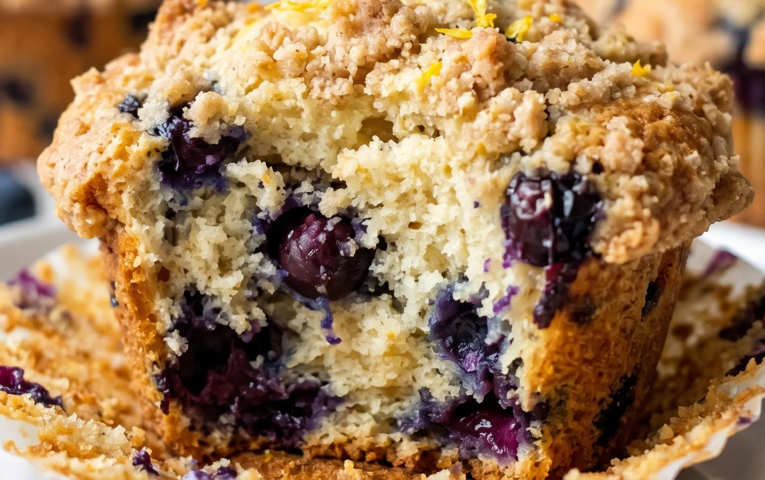 Lemon Blueberry Streusel Muffins