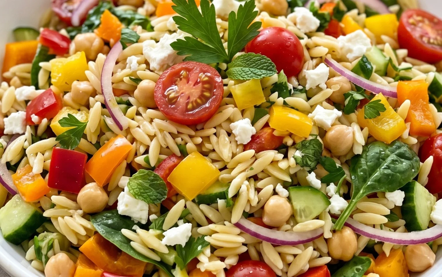 Rainbow Orzo Salad