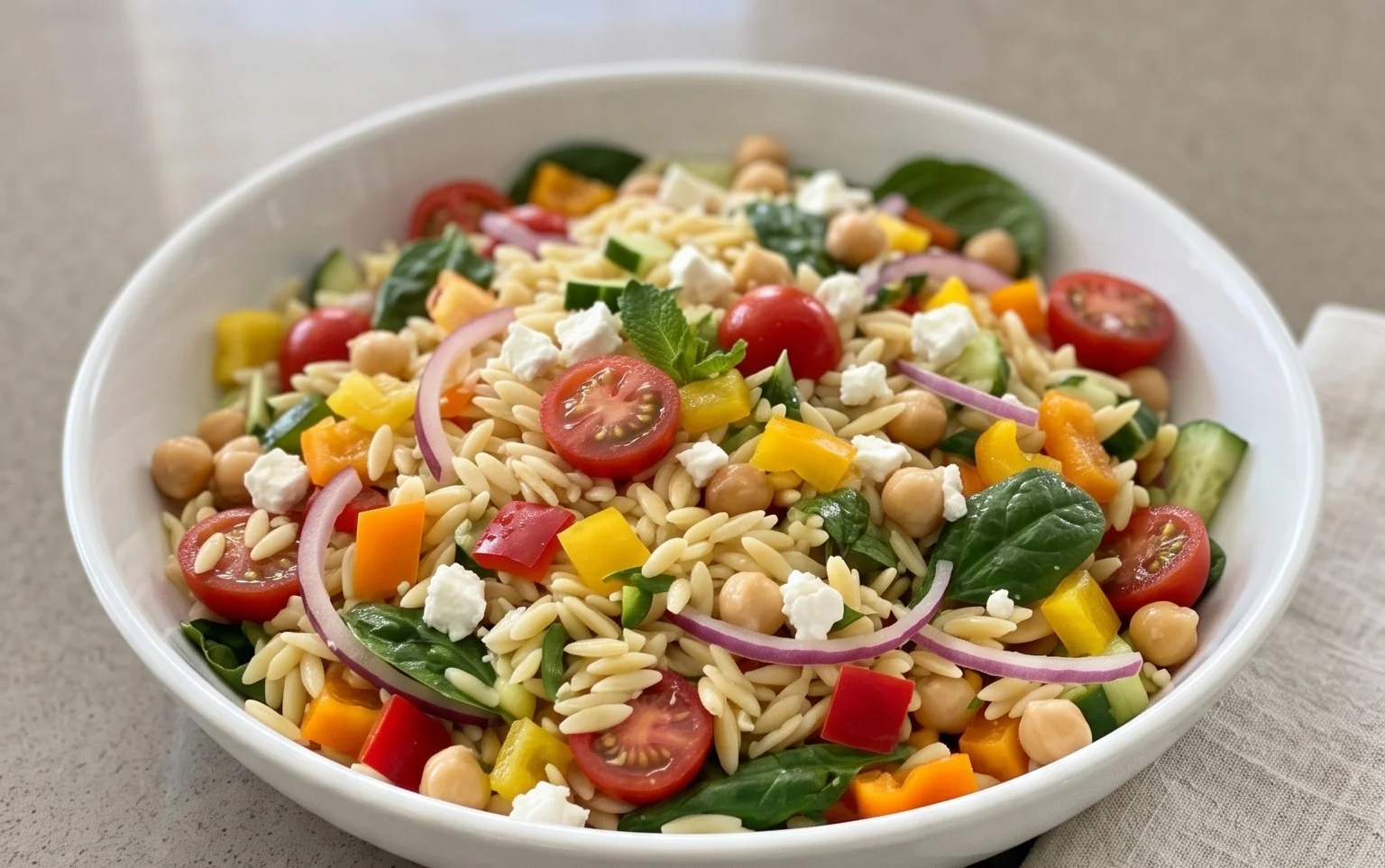Rainbow Orzo Salad