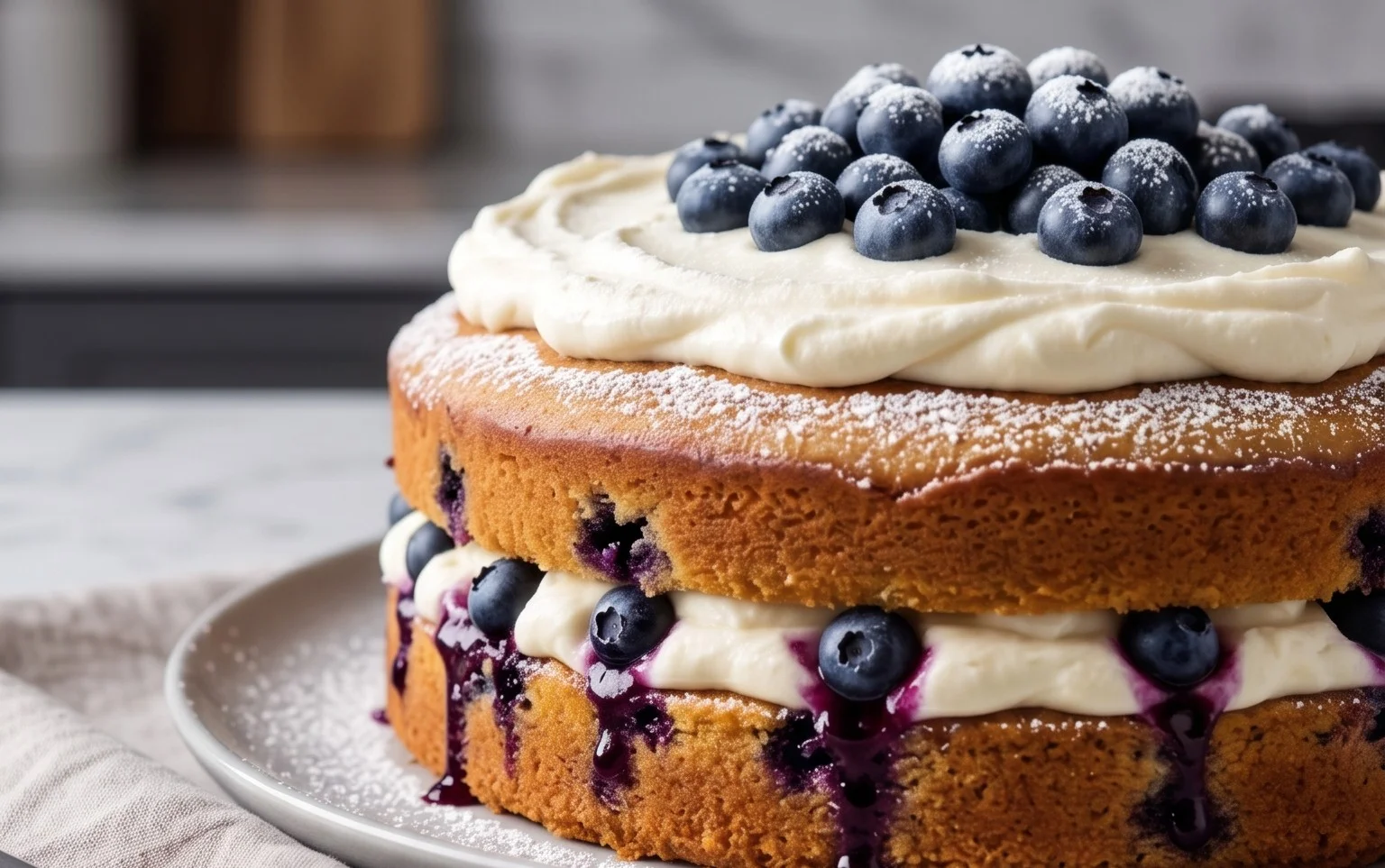 Nova Scotia Blueberry Cream Cake
