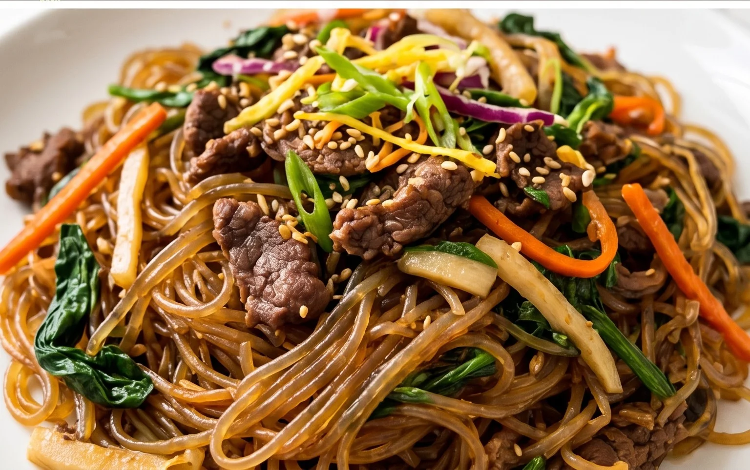 Japchae (Korean Glass Noodle Stir Fry)
