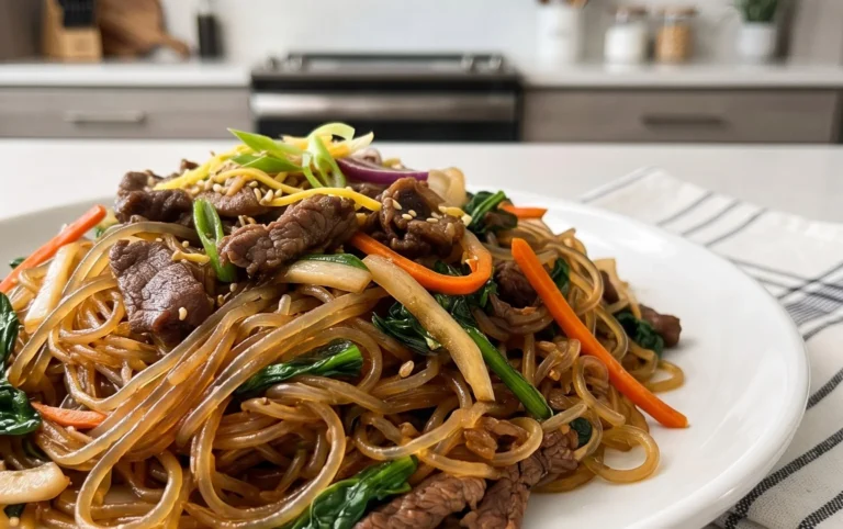 Japchae (Korean Glass Noodle Stir Fry)