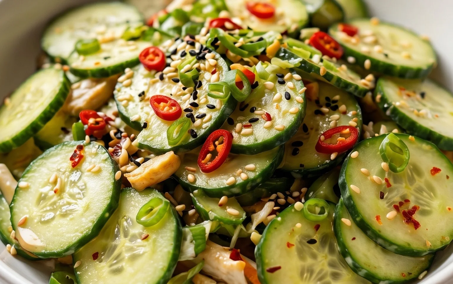 Creamy Asian Cucumber Salad Bowl