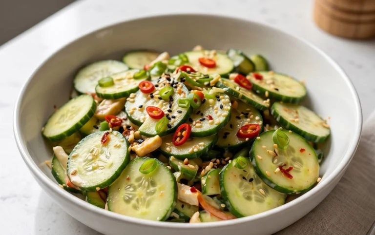 Creamy Asian Cucumber Salad Bowl