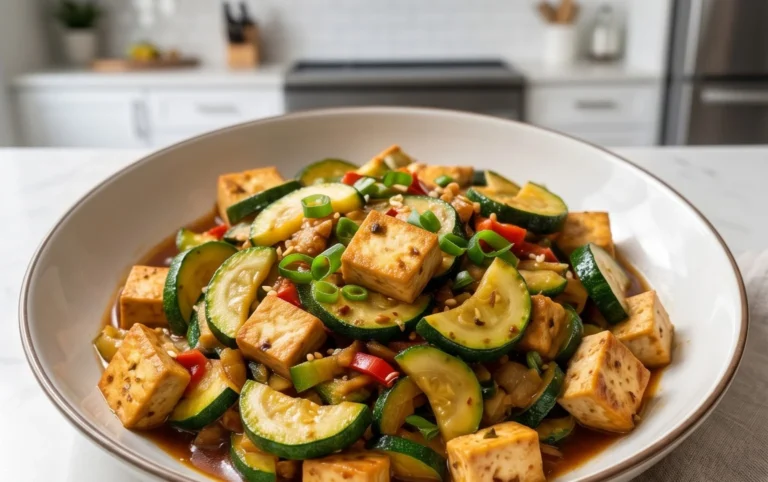 Zucchini Stir Fry With Tofu (Vegan)