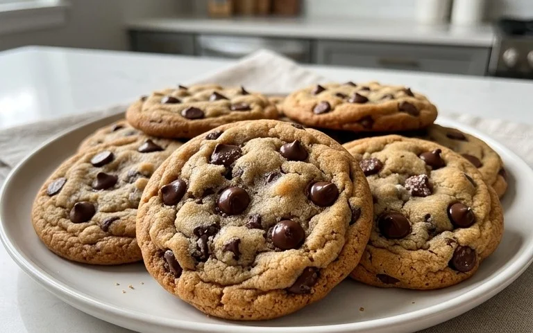 Crispy and Chewy Chocolate Chip Cookies
