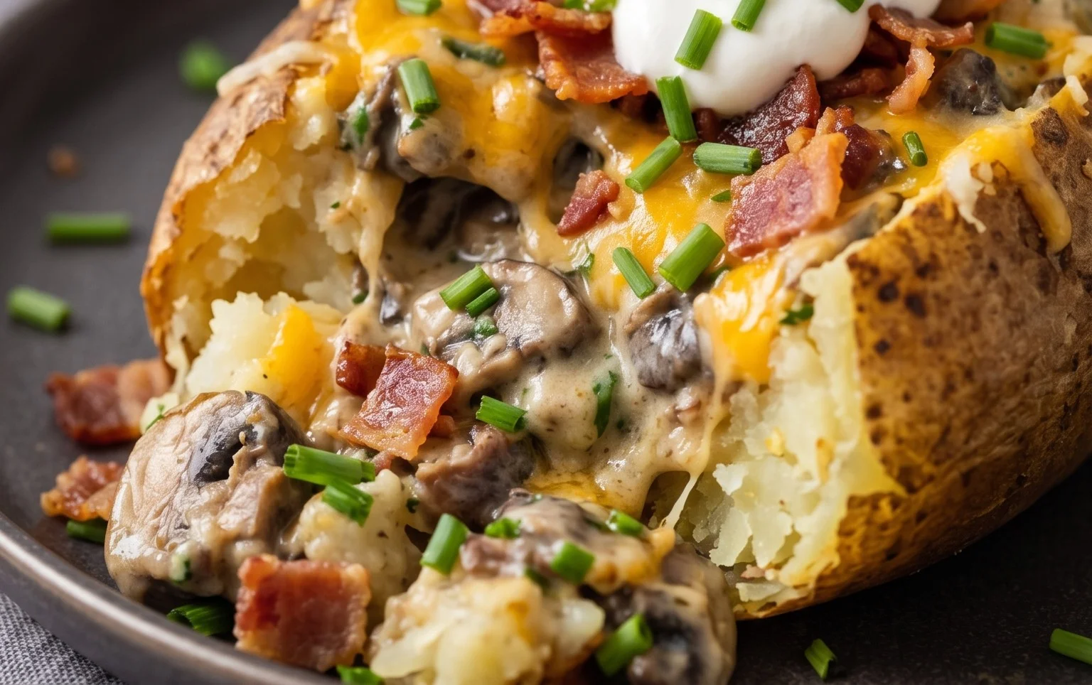 The Ultimate Stuffed Baked Potatoes with Mushrooms