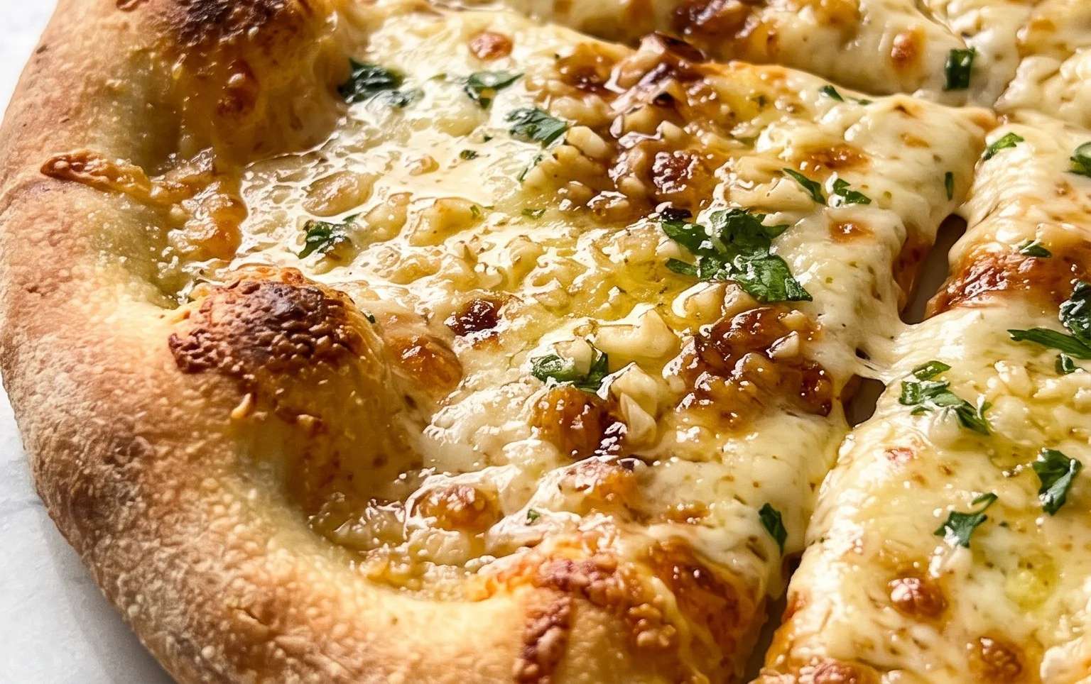 buttery garlic pizza