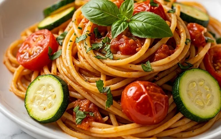 Healthy Tomato Zucchini Pasta