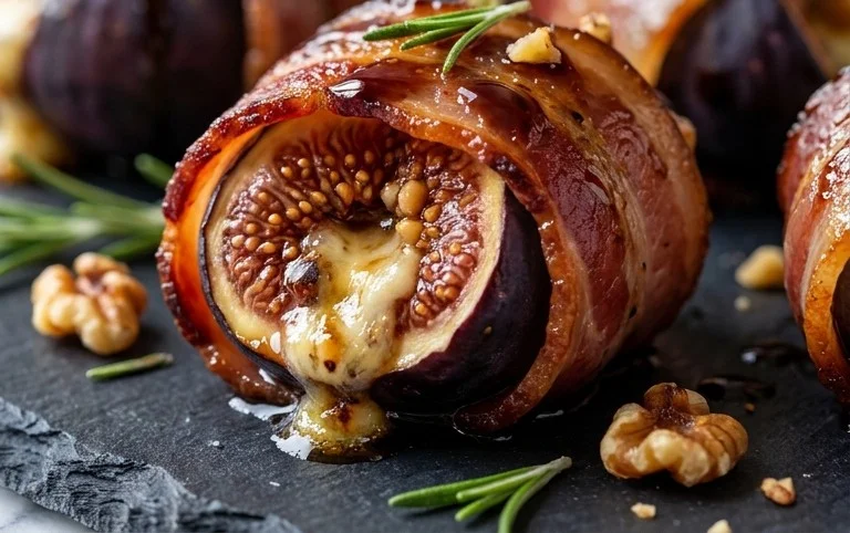 Beef Bacon Wrapped Stuffed Figs