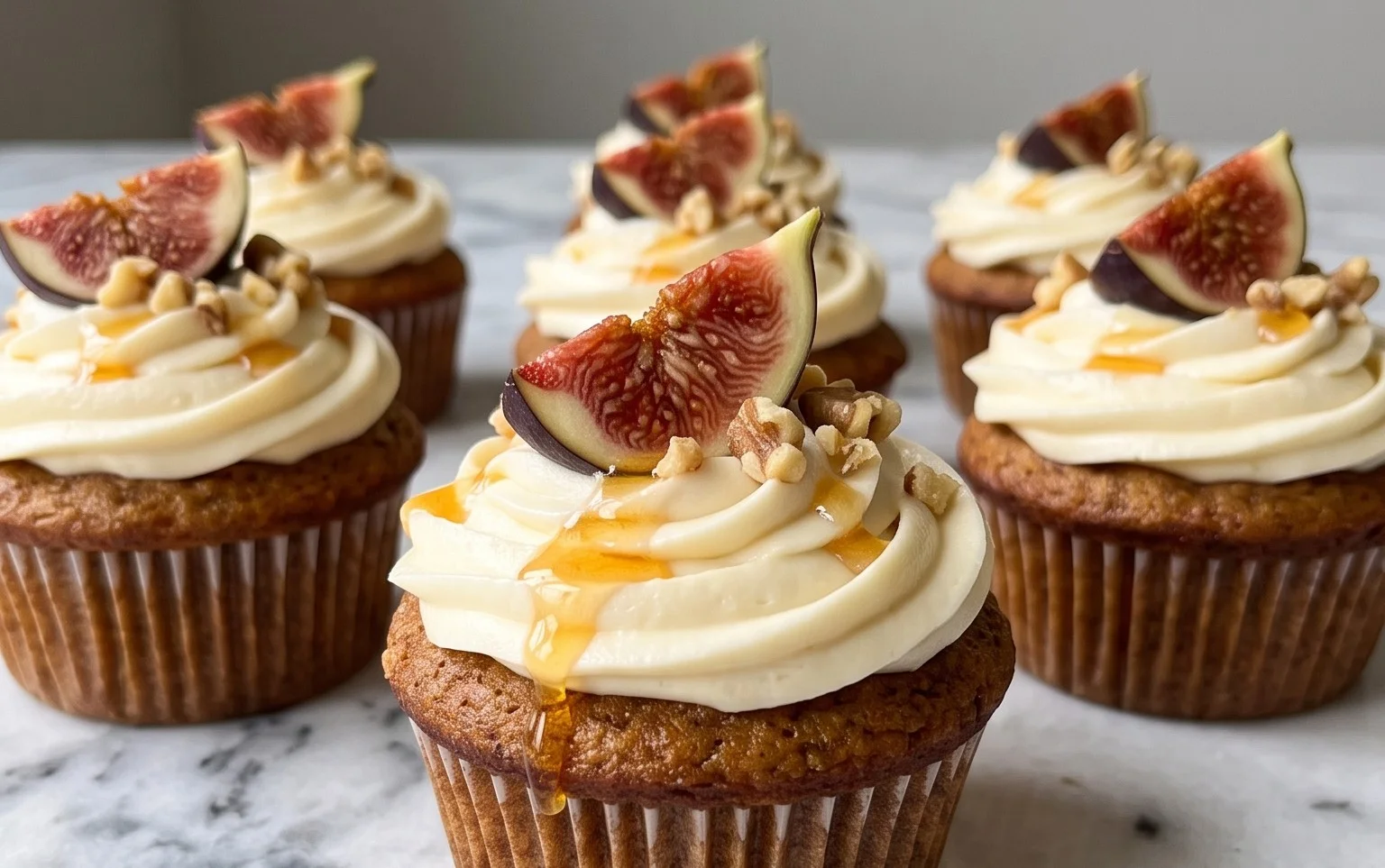 Fig Cupcakes with Honey Cream Cheese Frosting