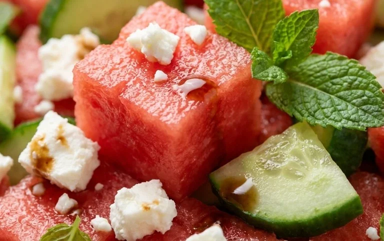 Watermelon Salad with Cucumber and Feta