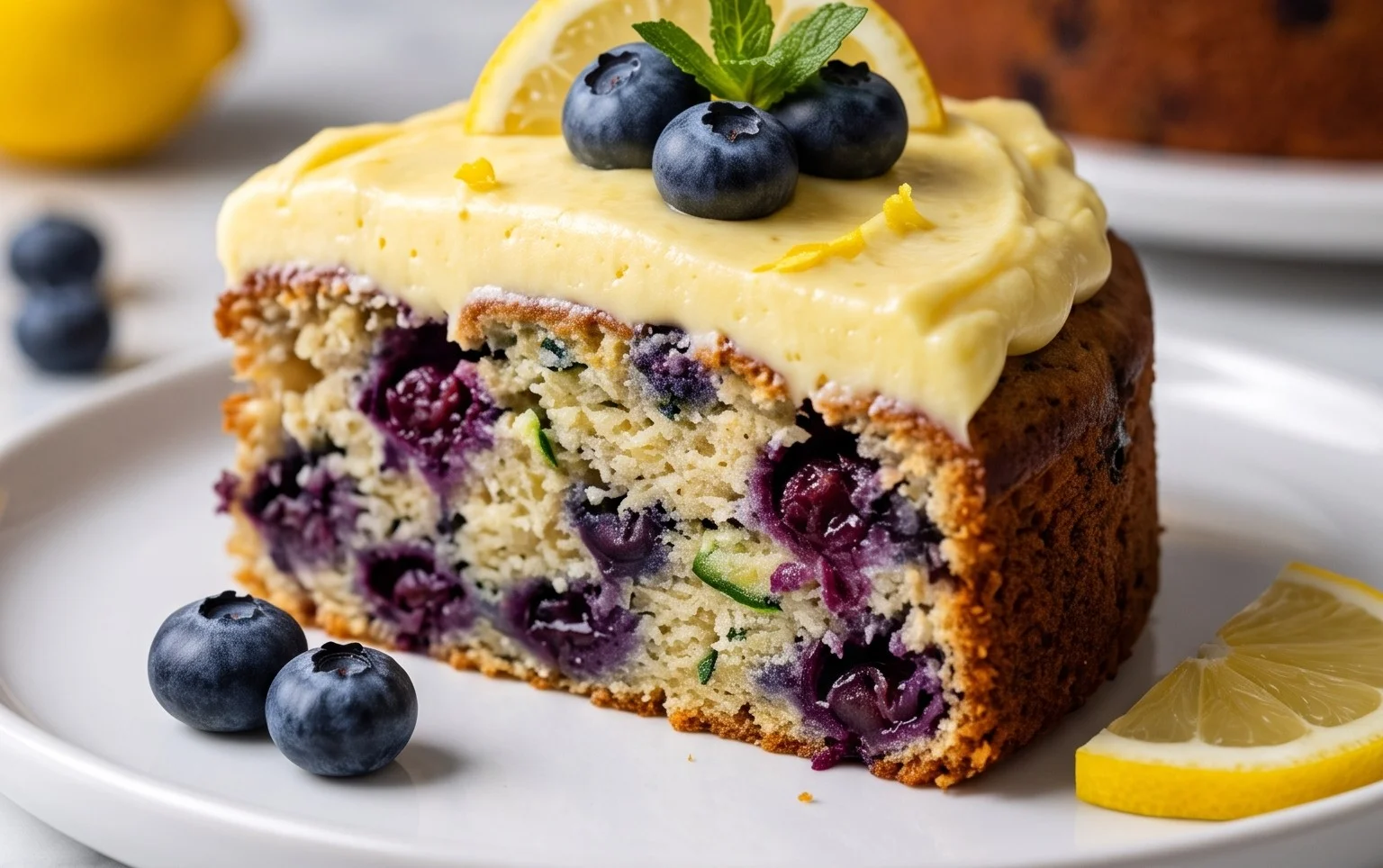 Blueberry Zucchini Cake with Lemon Buttercream
